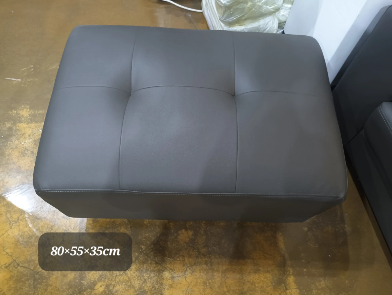 진회색 가죽 스툴 80x55x35cm